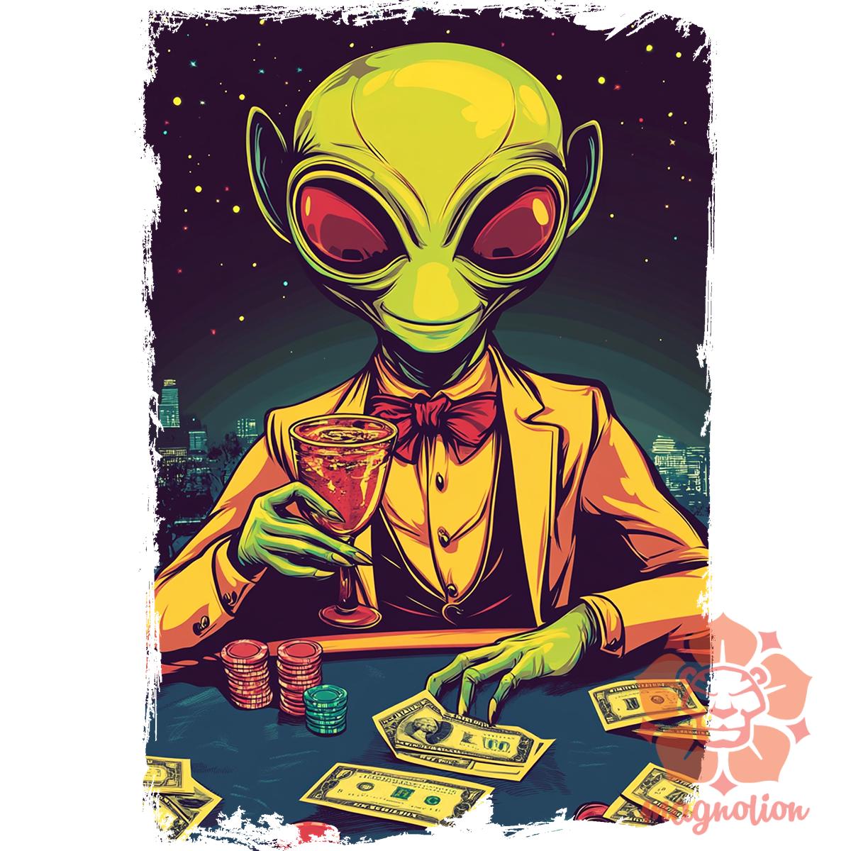 Alien póker v7 egyedi  pulóver 