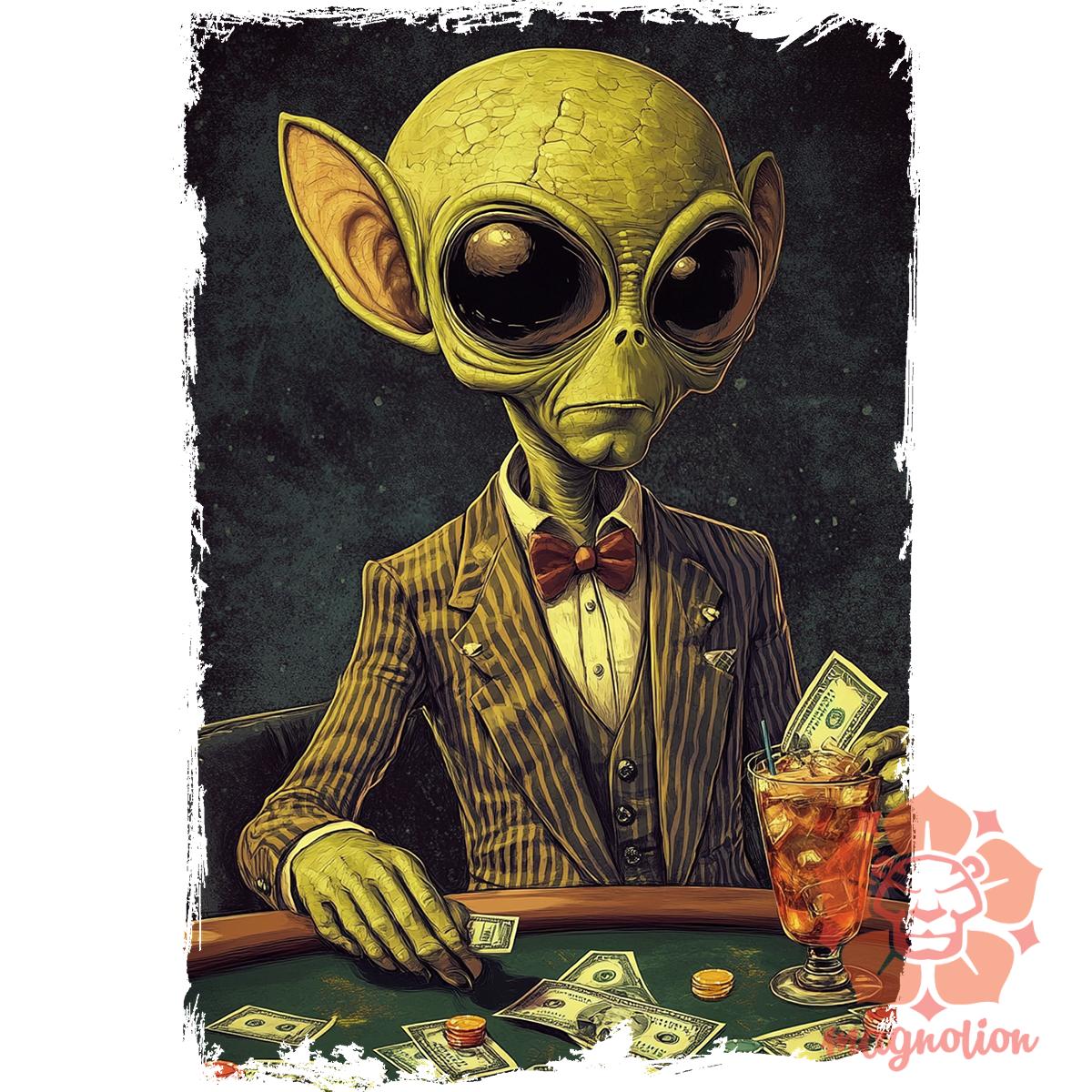 Alien póker v8 egyedi  pulóver 