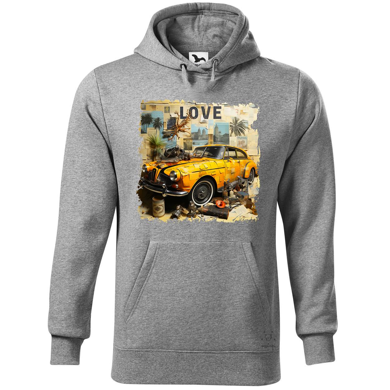 Vintage kollázs autó v2 egyedi  pulóver 