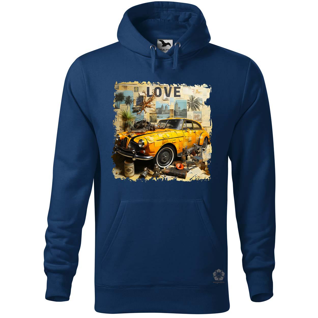 Vintage kollázs autó v2 egyedi  pulóver 