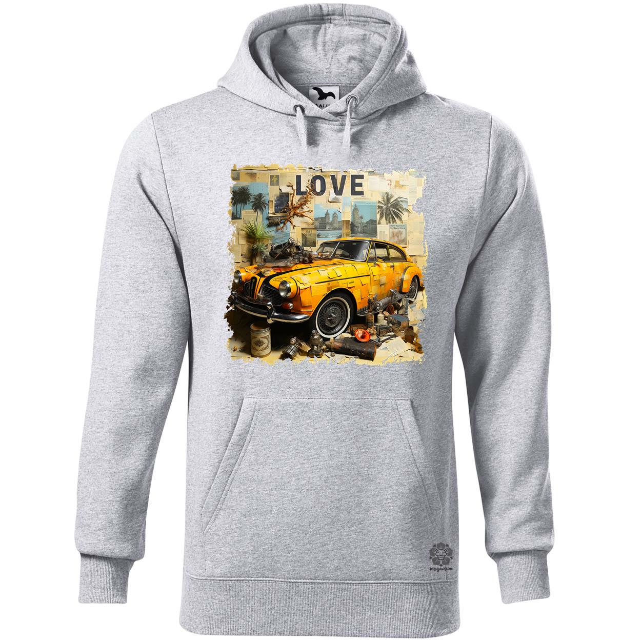Vintage kollázs autó v2 egyedi  pulóver 