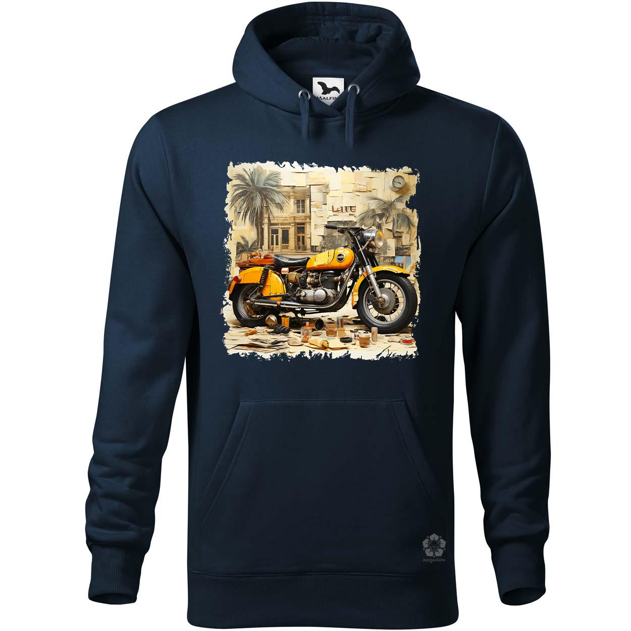 Vintage kollázs motor egyedi  pulóver 