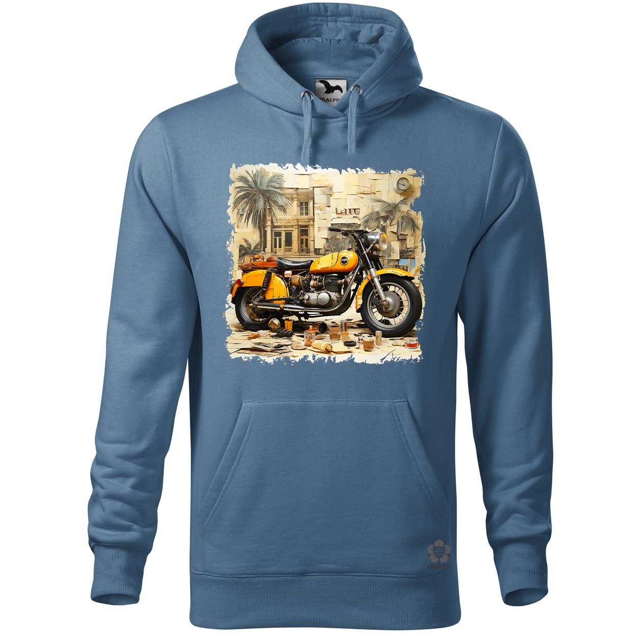 Vintage kollázs motor egyedi  pulóver 