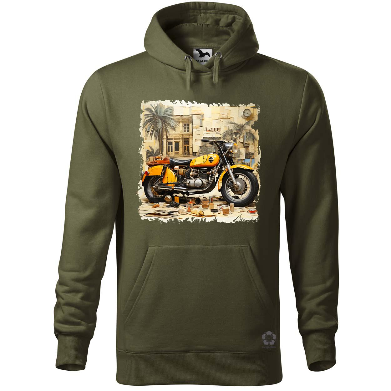 Vintage kollázs motor egyedi  pulóver 