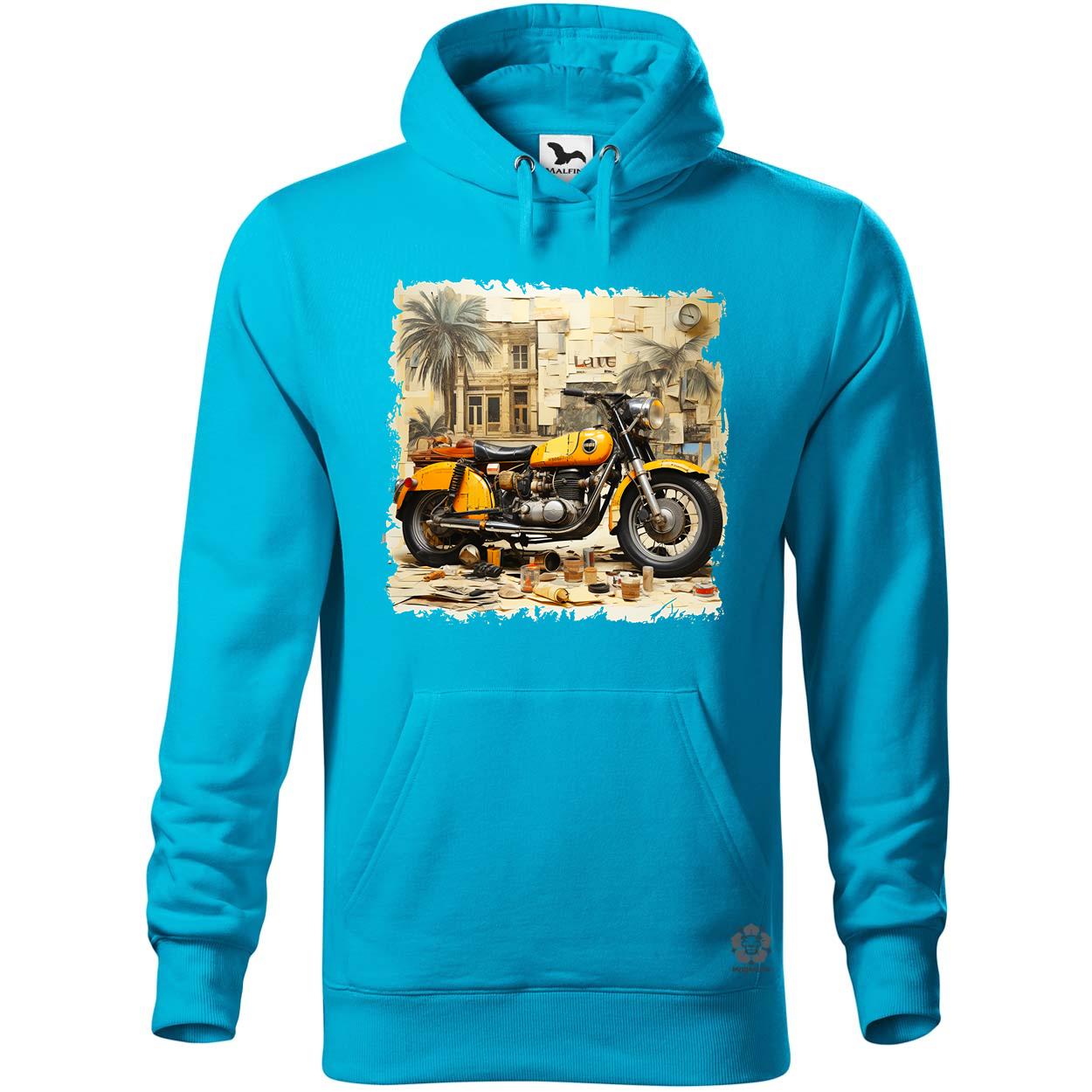 Vintage kollázs motor egyedi  pulóver 