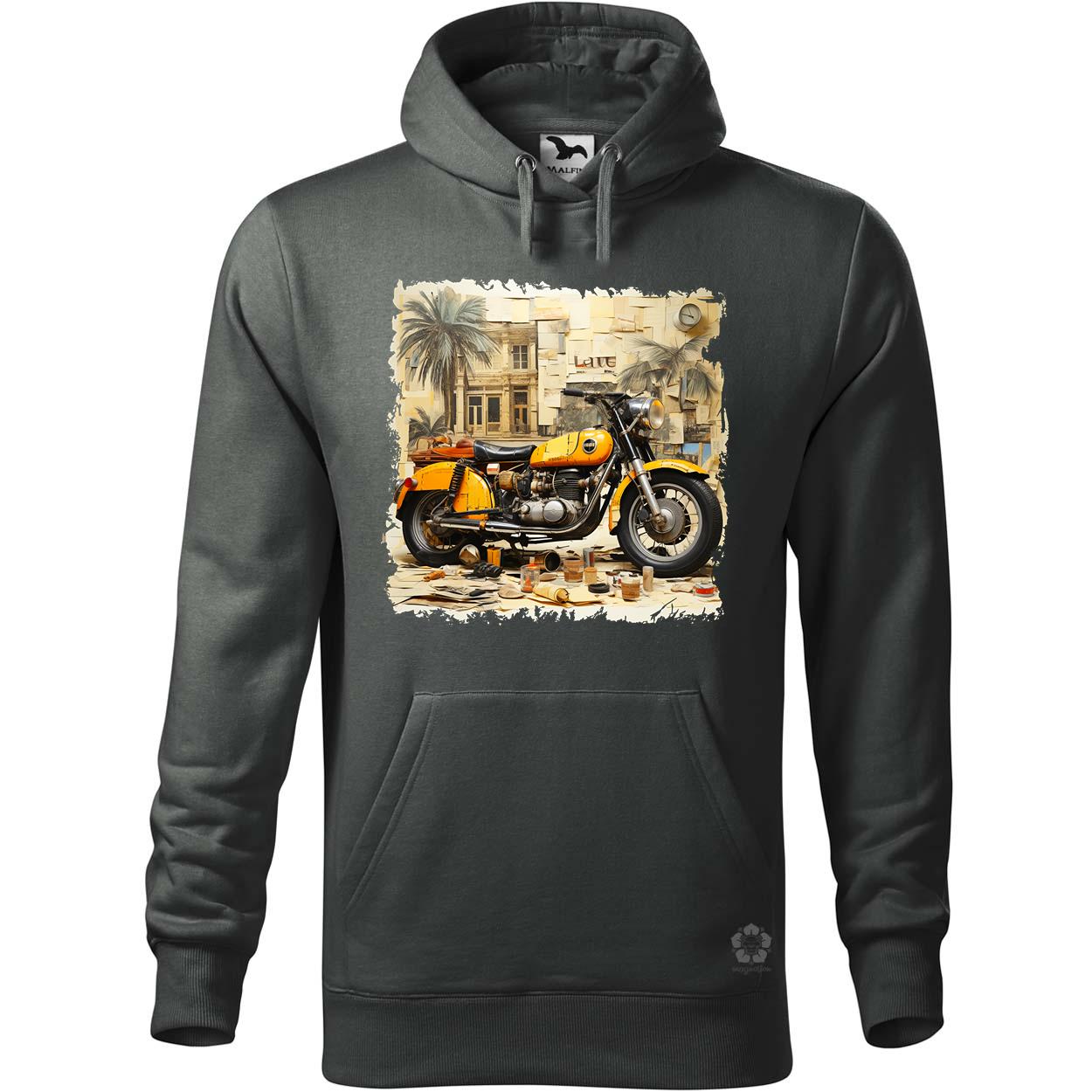 Vintage kollázs motor egyedi  pulóver 