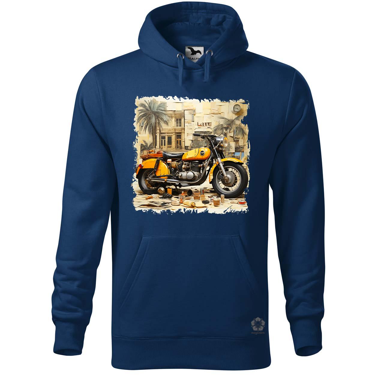 Vintage kollázs motor egyedi  pulóver 