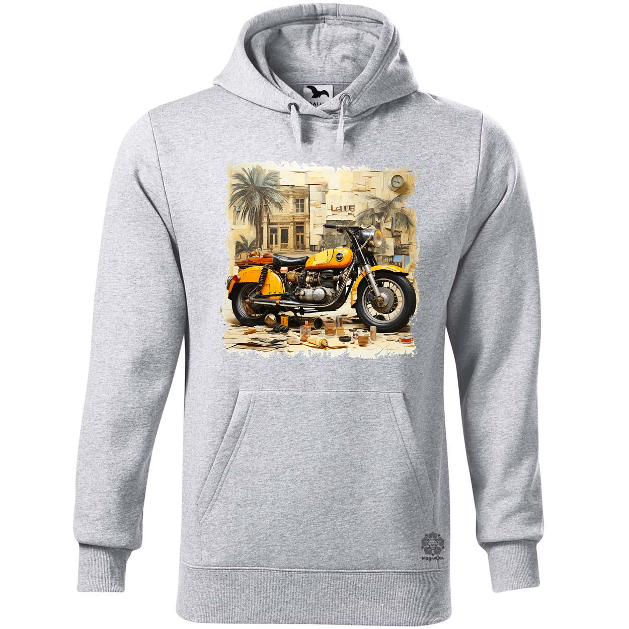 Vintage kollázs motor egyedi  pulóver 