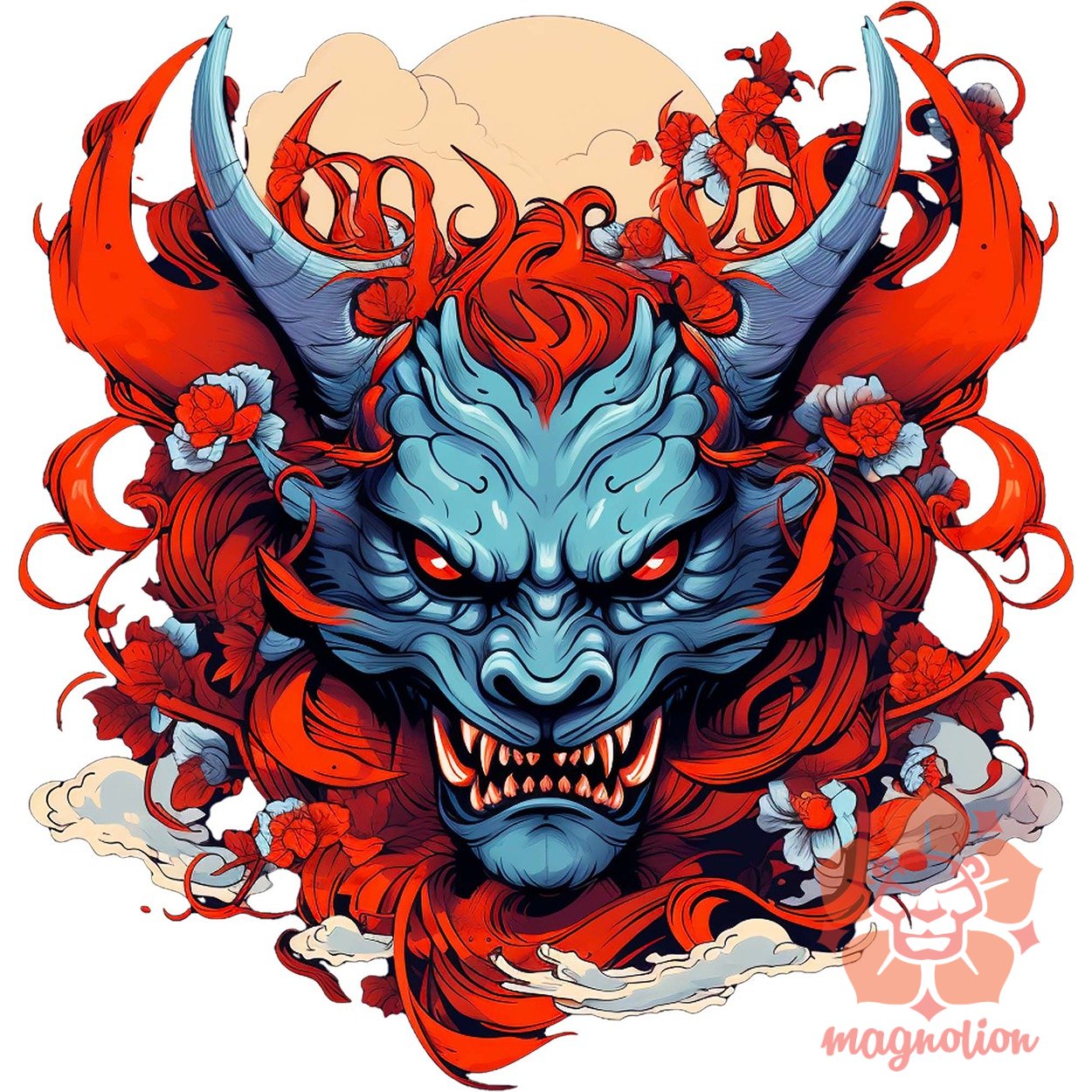 Anime Oni maszk v3 egyedi póló 