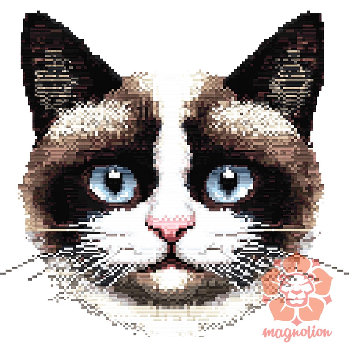 Pixel macska v7 egyedi póló 
