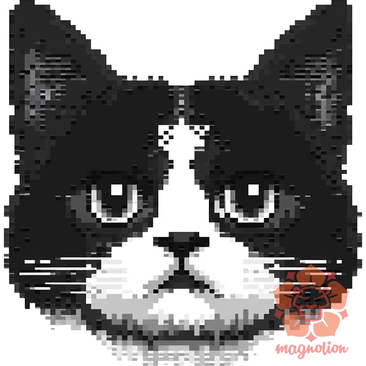 Pixel macska v8 egyedi póló 