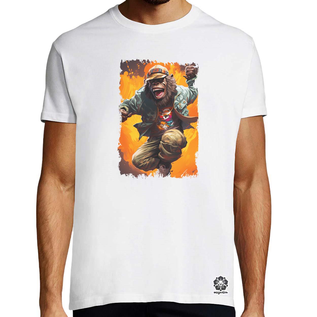 Deszkás gorilla v2 egyedi póló 