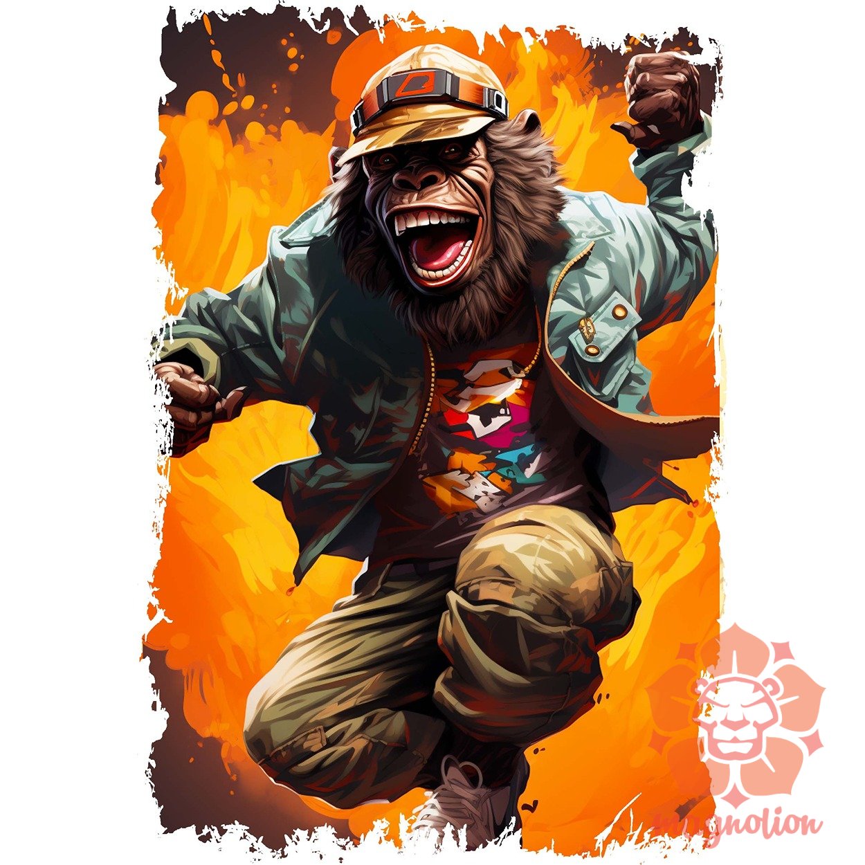 Deszkás gorilla v2 egyedi póló 