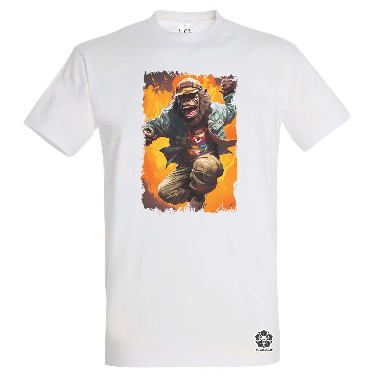 Deszkás gorilla v2 egyedi póló 