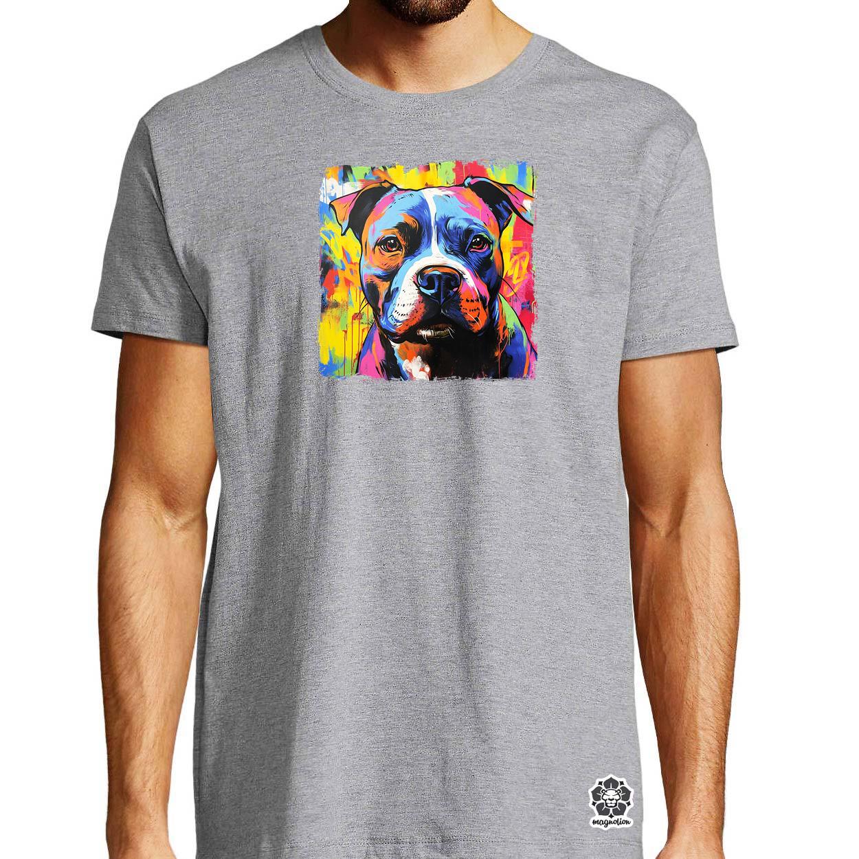 Pitbull portré v1 egyedi póló 