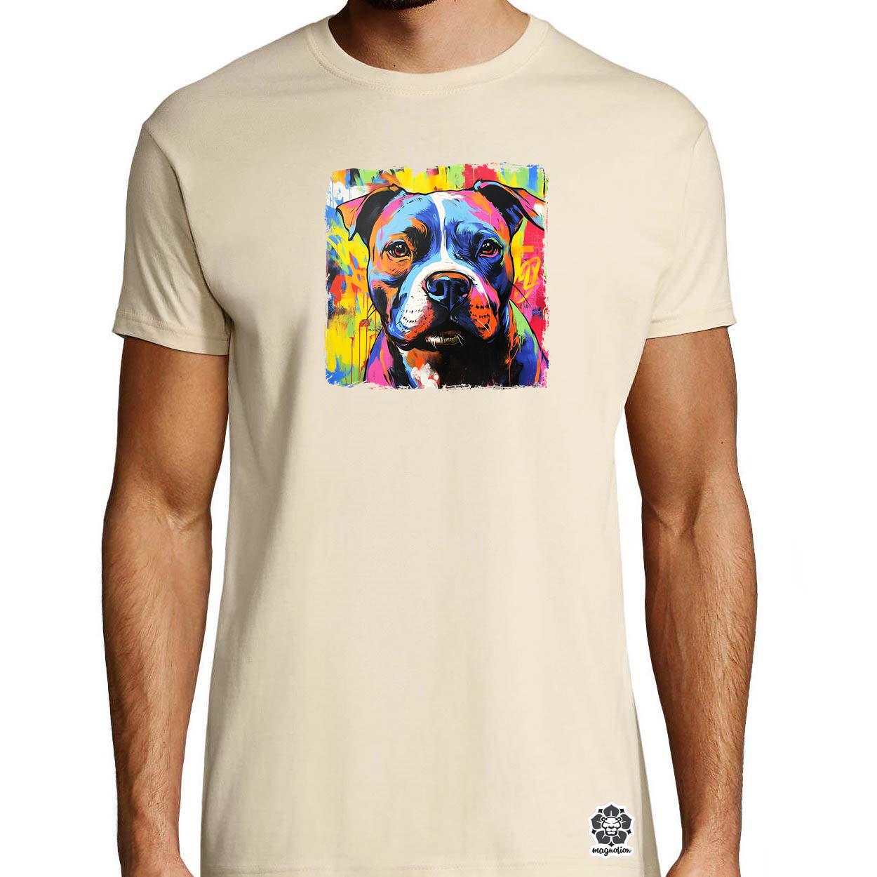 Pitbull portré v1 egyedi póló 