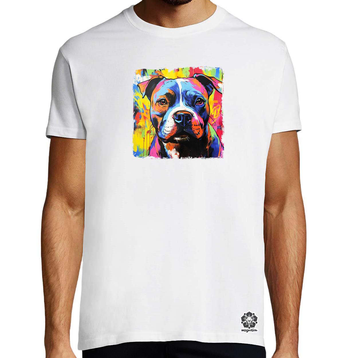 Pitbull portré v1 egyedi póló 