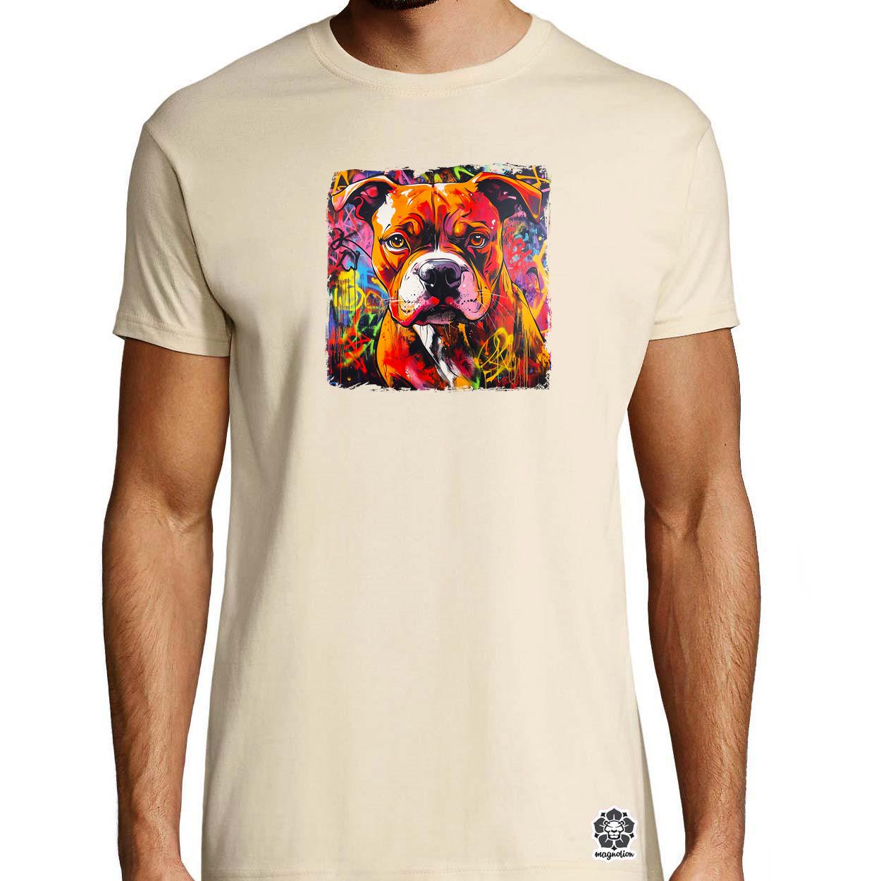 Pitbull portré v2 egyedi póló 