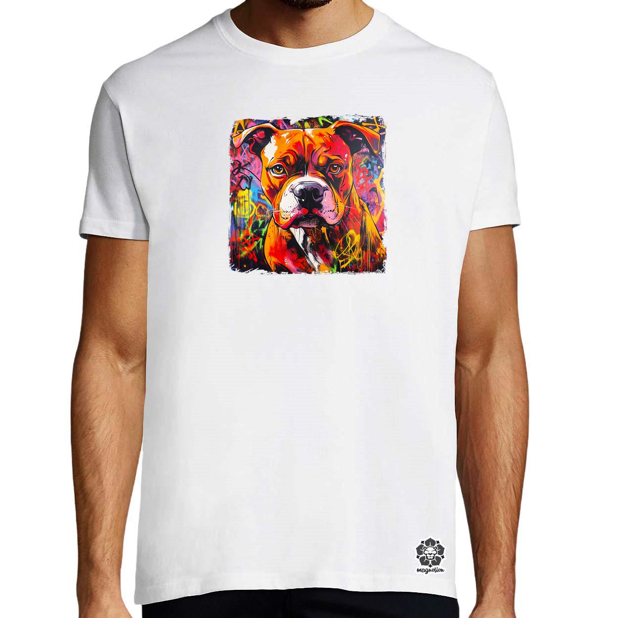 Pitbull portré v2 egyedi póló 