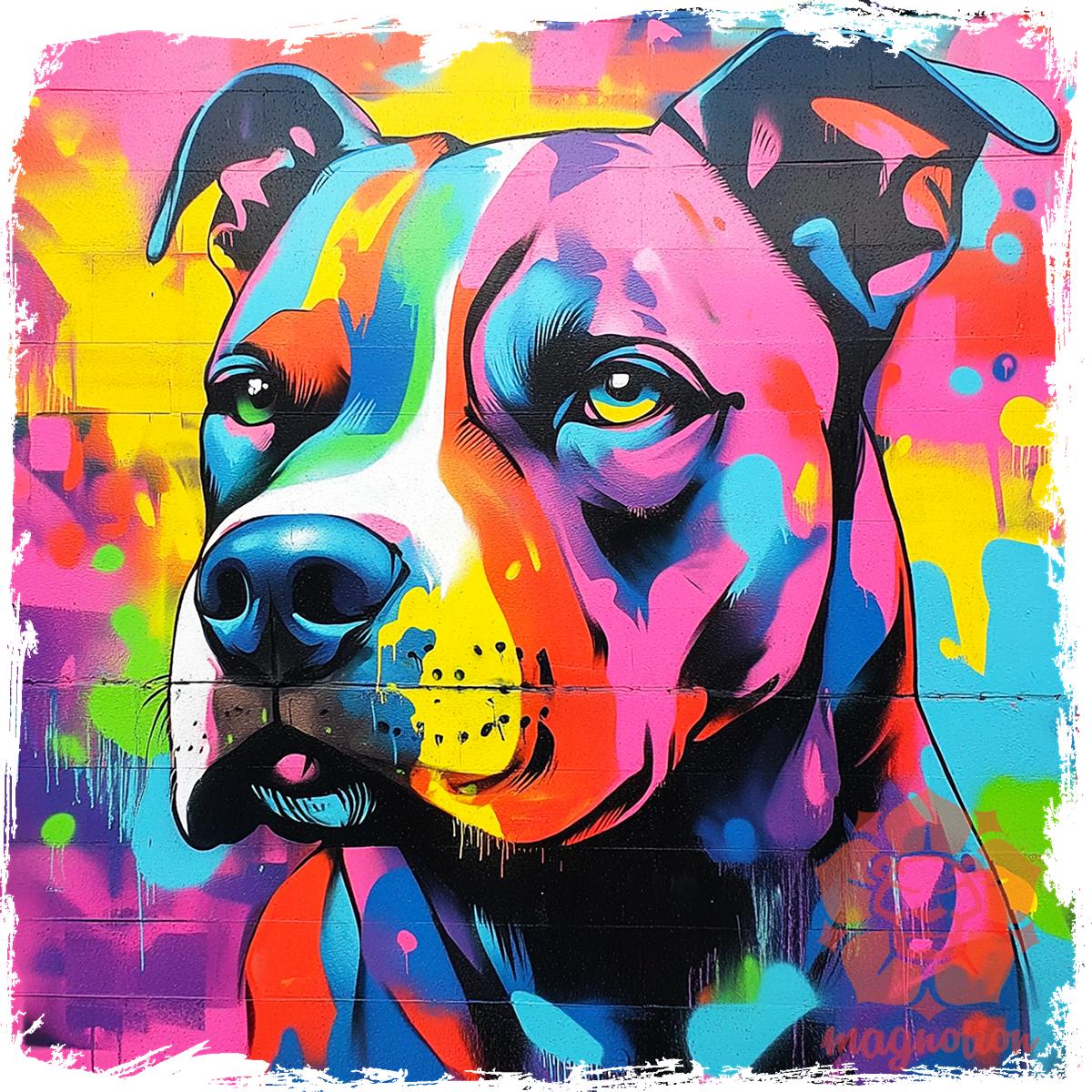 Pitbull portré v3 egyedi póló 