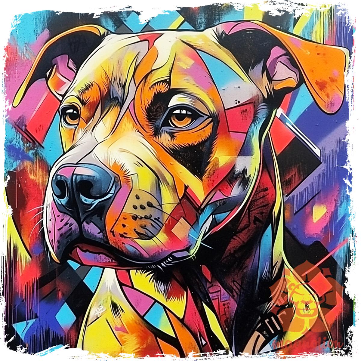 Pitbull portré v4 egyedi póló 