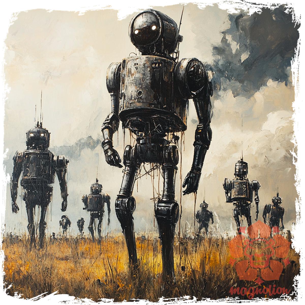 szürreális ipari robotok v1 egyedi póló 